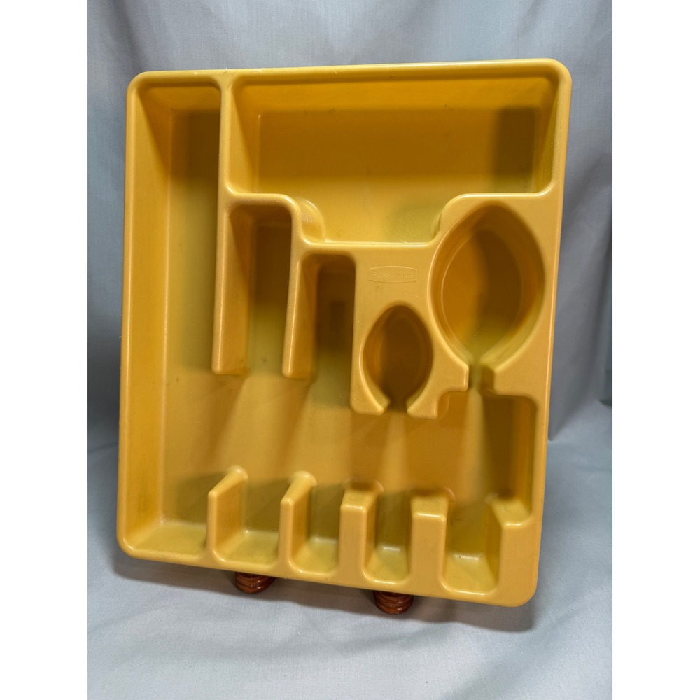 Rubbermaid Cutlery Tray Harvest Gold 70s VTG 2922 Flatware Storage Grandmacore